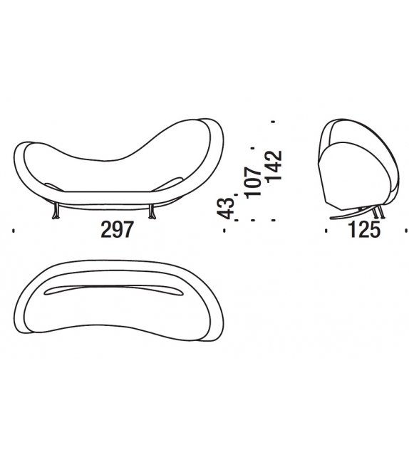 Victoria and Albert Canapè Asymétrique Droite Moroso