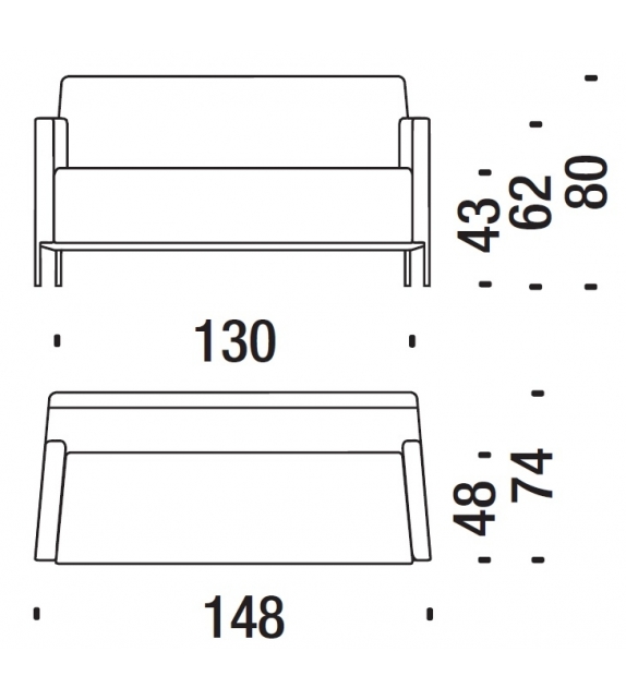 Steel Lounge Sofa Moroso