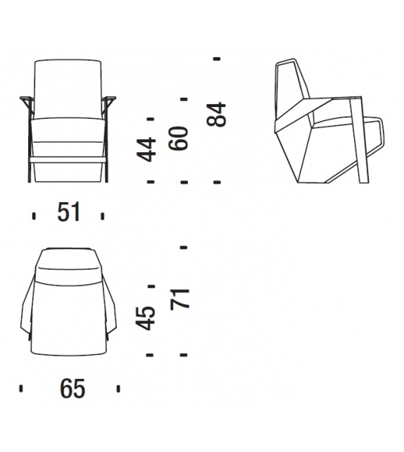 Silver Lake B Small Armchair Moroso