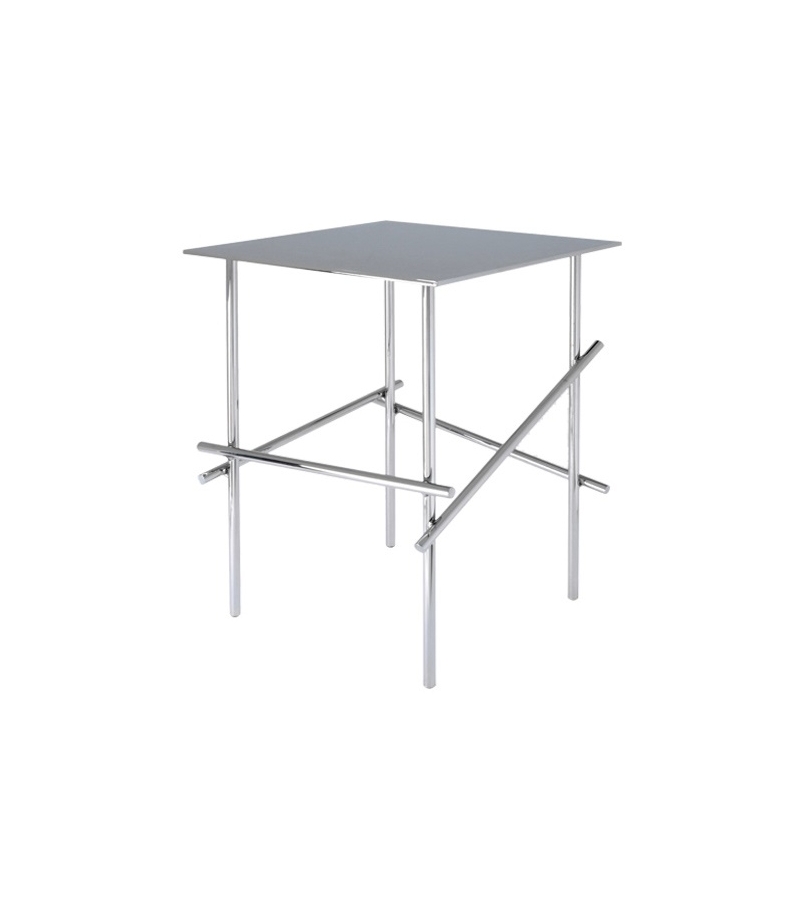 Shanghai Tip Verchromtem Stahl Couchtisch Moroso