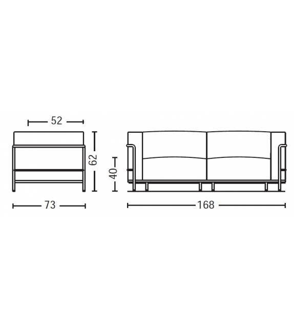 LC3 Two - Seater Sofa Cassina