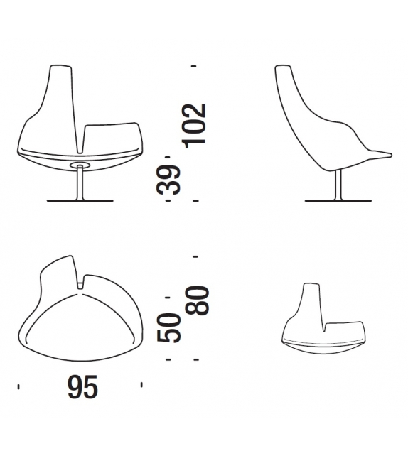 Fjord Sessel mit Steppdecke Moroso
