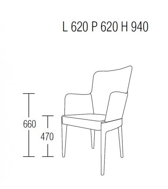 Chelsea Chaise avec Accoudoirs Molteni&C