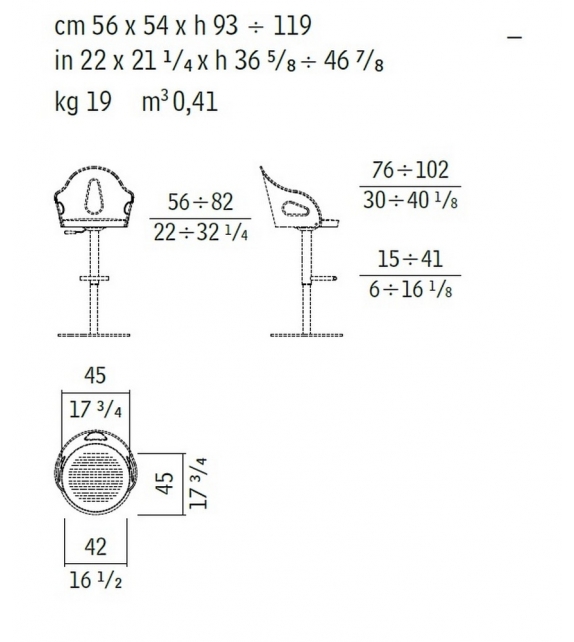 Dora Tabouret Pivotant Giorgetti