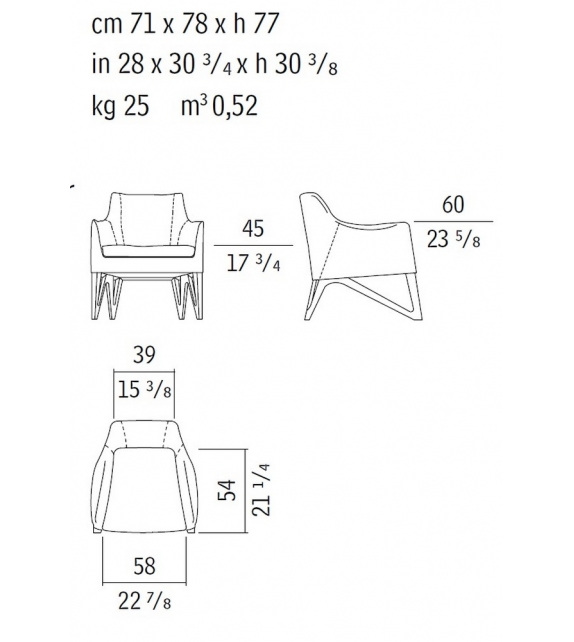 Mobius Giorgetti Armchair with Cushion