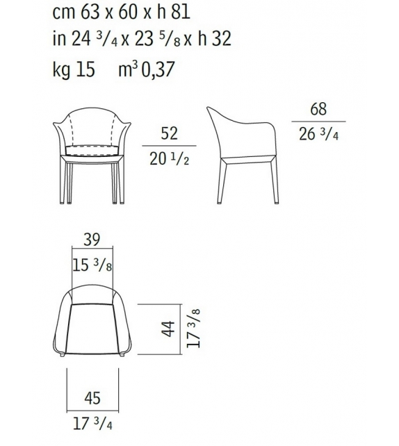 Normal 51040 Armchair Giorgetti