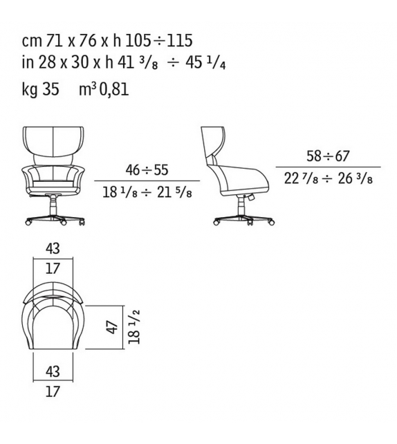 Selectus Bergère Giratoria Giorgetti