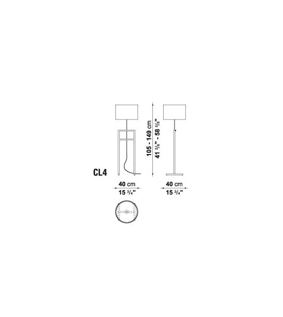 Leukon Maxalto Lampada da Terra Con Base A Cavalletto