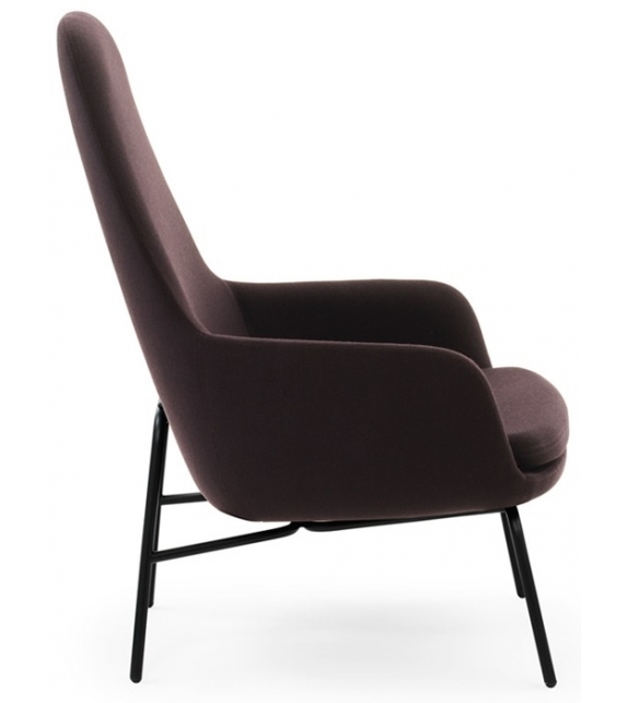 Era Normann Copenhagen Poltrona Alta con Gambe in Acciaio
