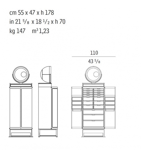 Oro High Chest of Drawers Giorgetti
