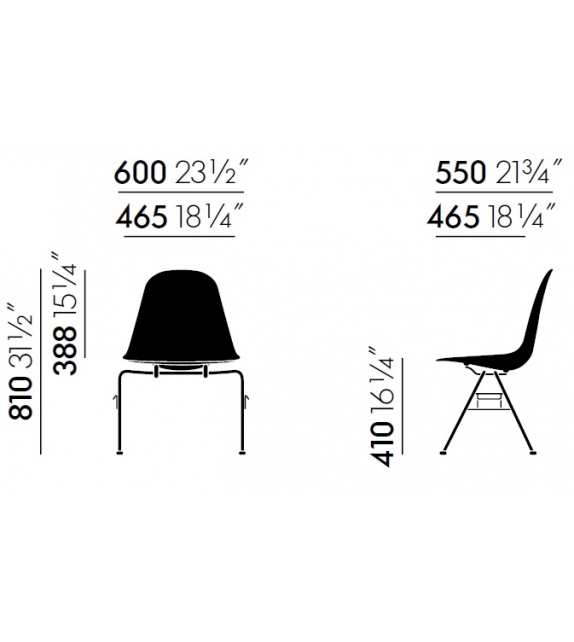 Eames Plastic Side Chair DSS Silla Tapiazada Vitra