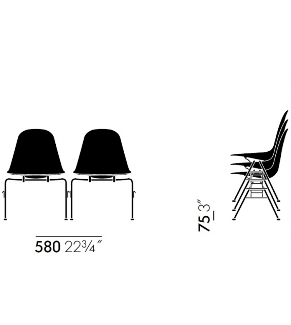 Eames Plastic Side Chair DSS Silla Tapiazada Vitra