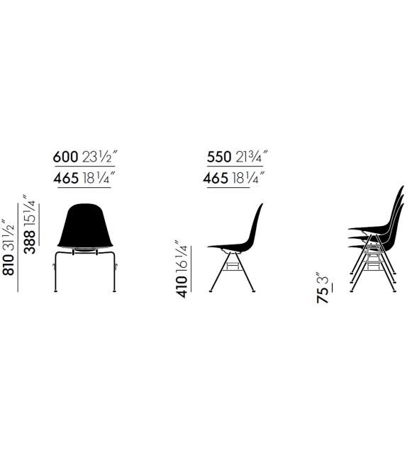 Eames Plastic Side Chair DSS-N Vitra