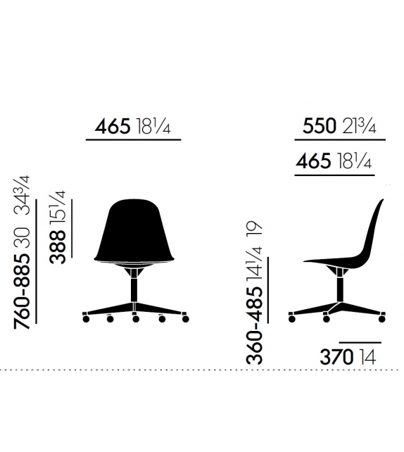 Eames Plastic Side Chair PSCC Sedia Vitra