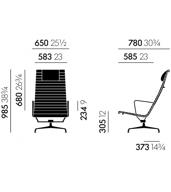 Aluminium Chair EA 124 Fauteuil Vitra