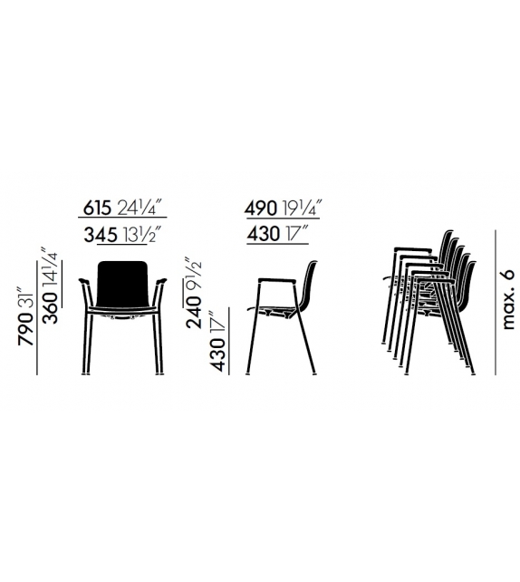 HAL RE Tube Armrest Chaise Vitra