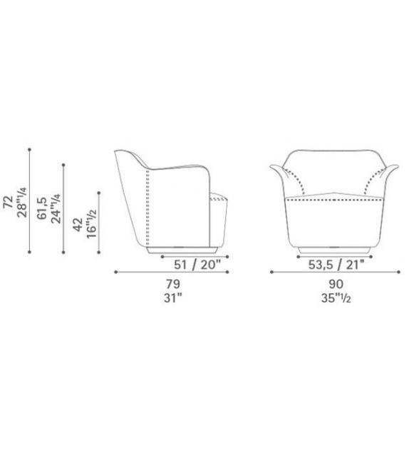 Aida Poltrona Frau Fauteuil