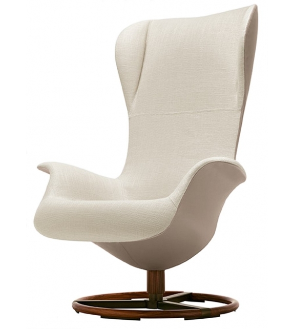 Tilt Bicolored Swivel Wing Chair Giorgetti