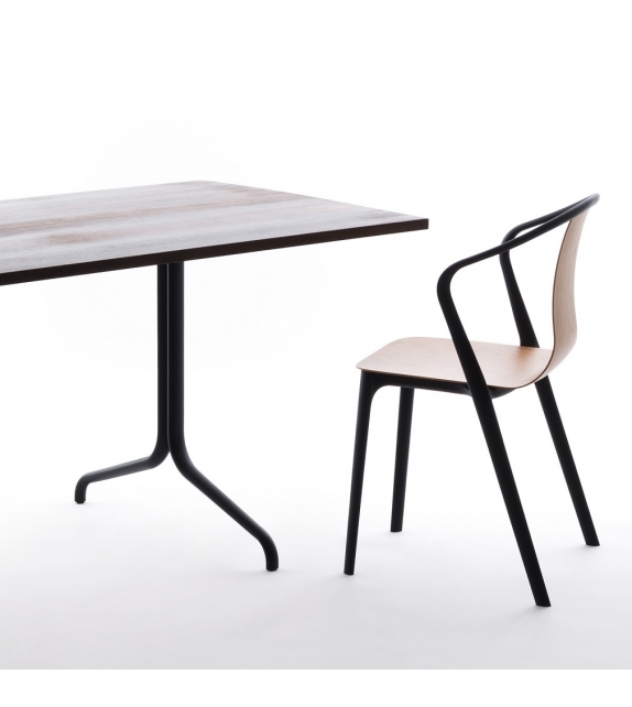 Belleville Armchair Wood Fauteuil Vitra