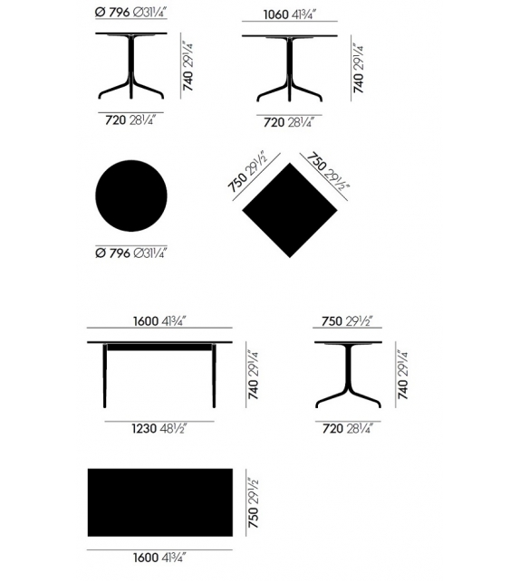 Belleville Table Outdoor Tisch Vitra