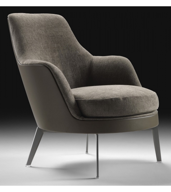 Guscio Soft Flexform Metal Base Armchair