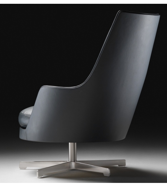 Guscioalto Turning Aluminium Base Armchair With Armrests Flexform
