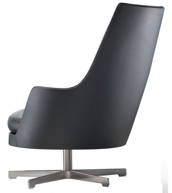 Guscioalto Turning Aluminium Base Armchair With Armrests Flexform