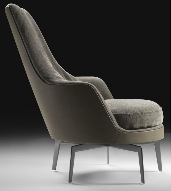 Guscioalto Soft Turning Metal Base Armchair Flexform