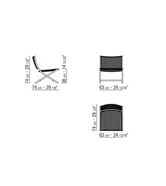 Peter Poltroncina In Cuoio Intrecciato Flexform