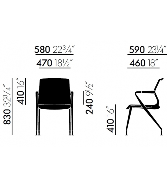 Unix Chair Stuhl Mit Vierbein-Untergestell Vitra