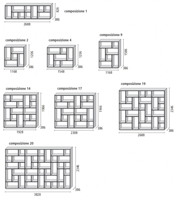 Opus Librería Con Compartimentos Abiertos Rimadesio