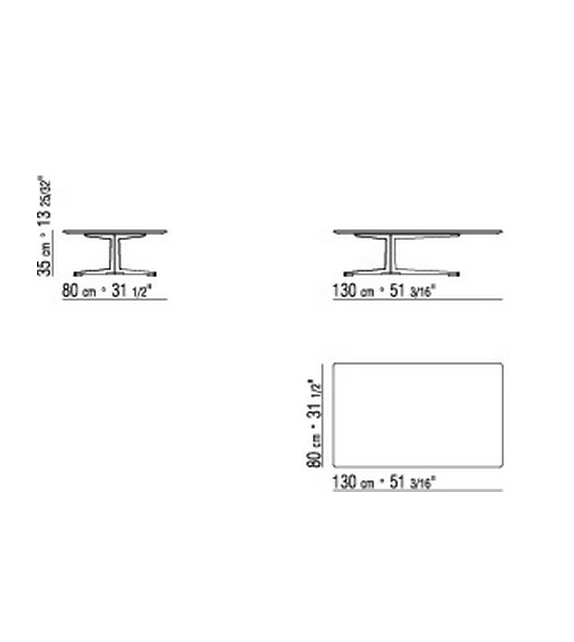 Fly Rechteckig Beistelltisch Flexform