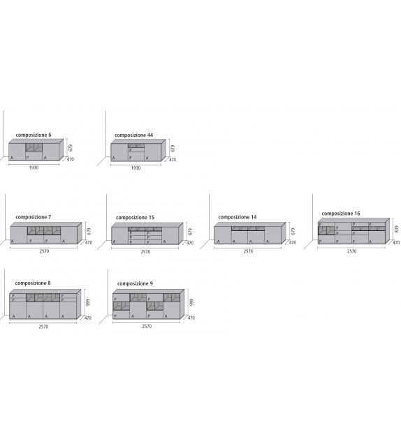 Self Aparador‏ Con Compartimentos Abiertos Rimadesio