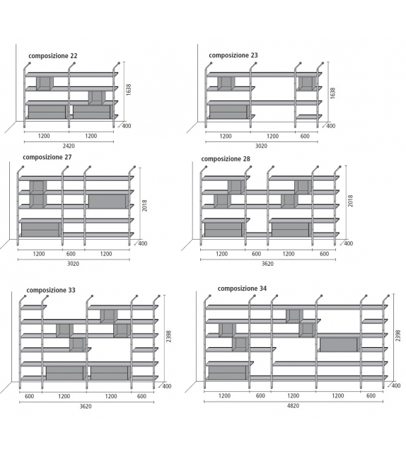 Wind Bookcase Rimadesio