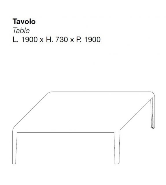 Ferro Table Carrée Porro