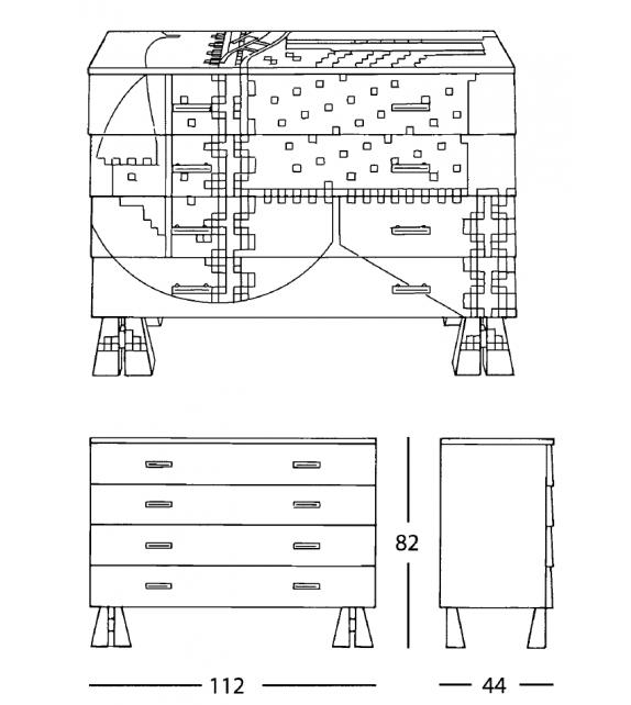 7820 Calamobio Zanotta Chest Of Drawers
