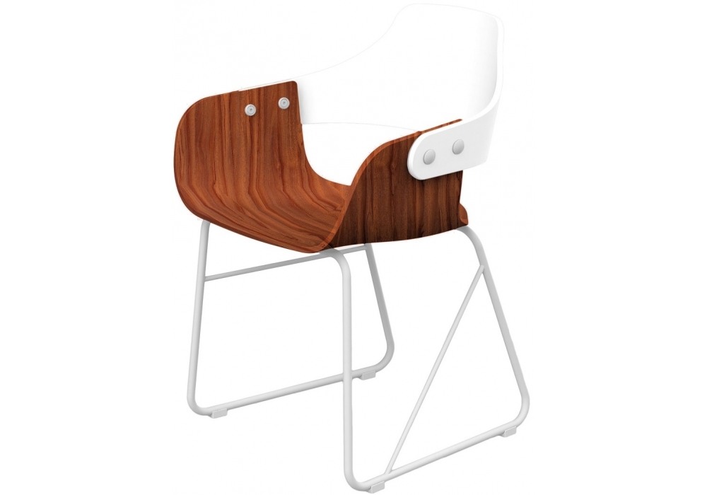 BD Barcelona Design Showtime Nude Chair, Wood Base 