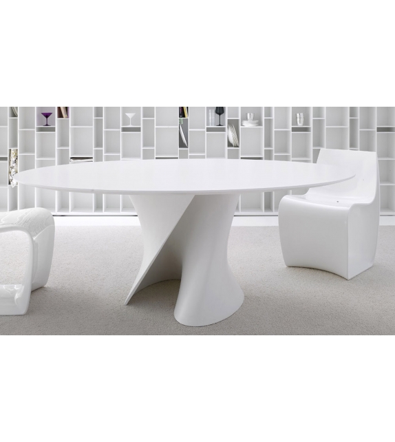 S Table White Ovalen Tisch MDF Italia