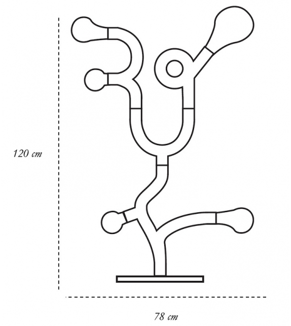 The Five Bulb Lampada Da Terra Scarlet Splendour