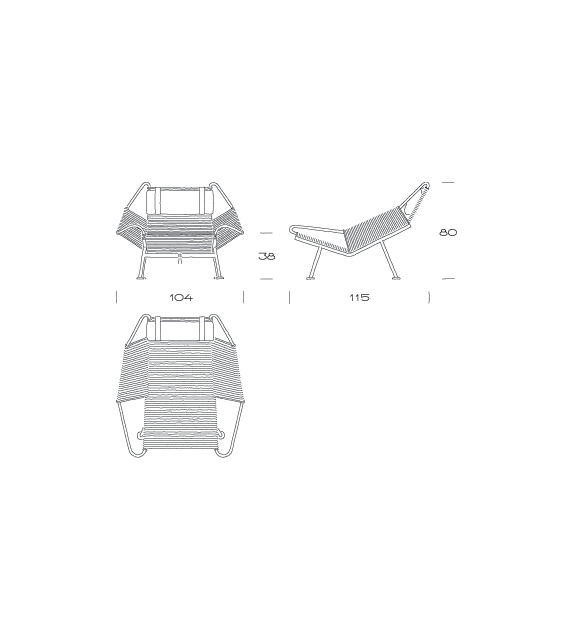 PP225 Flag Halyard Chair PP Møbler Chaise Longue