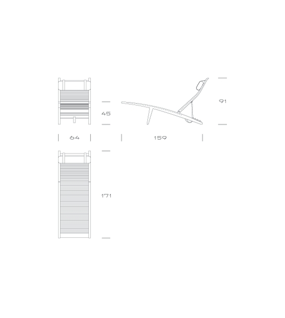 PP524 Deck Chair Chaise Lounge PP Møbler