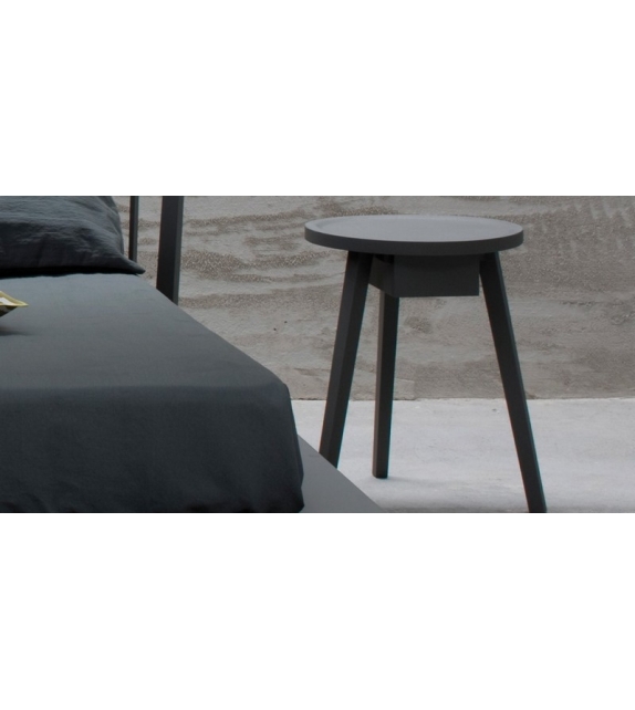 Gray Side Table With Drawer Gervasoni