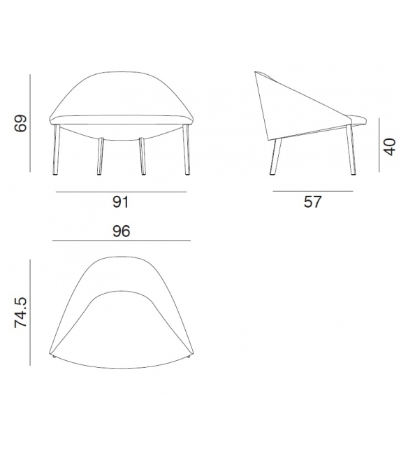 Colina M Arper Armchair With 4 Legs