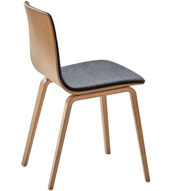 Aava Arper Silla De Madera Con Tapizado Anterior