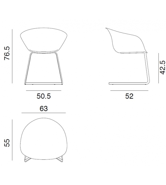 Duna 02 Arper Cantilever Sillón