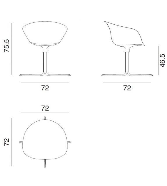 Duna 02 Arper Poltrona Su Base Girevole a 4 Razze Con Rivestimento Anteriore