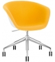 Duna 02 Arper Armchair With 5-Way Base On Castors & Front Face Upholstery