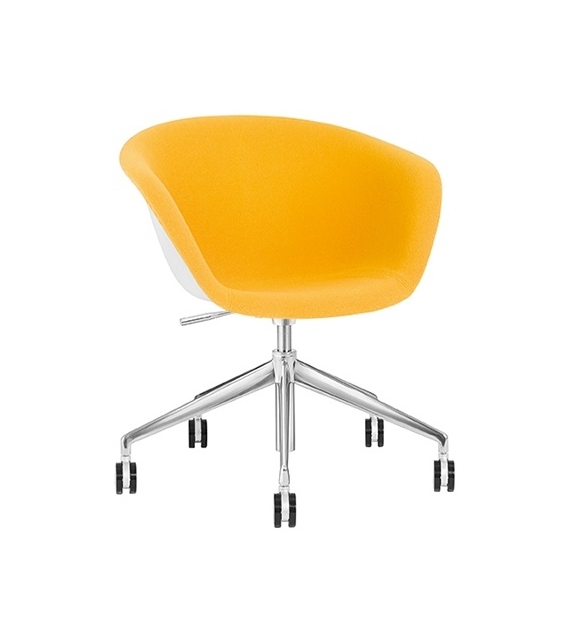 Duna 02 Arper Fauteuil Avec 5 Branches Sur Roulettes & Revêtement Antérieur