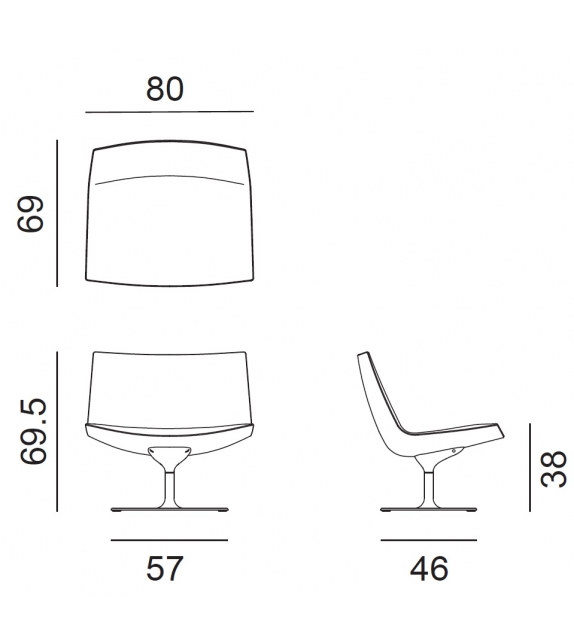 Catifa 80 Arper Lounge With Pedestal Base