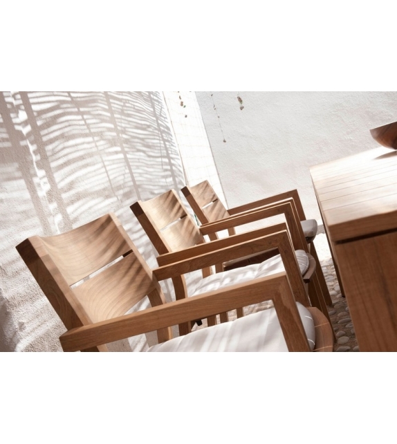 Kos Teak Tribù Sedia con Braccioli